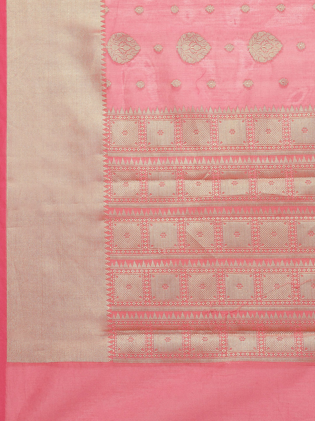 Zari Border Booti Cotton Woven Saree