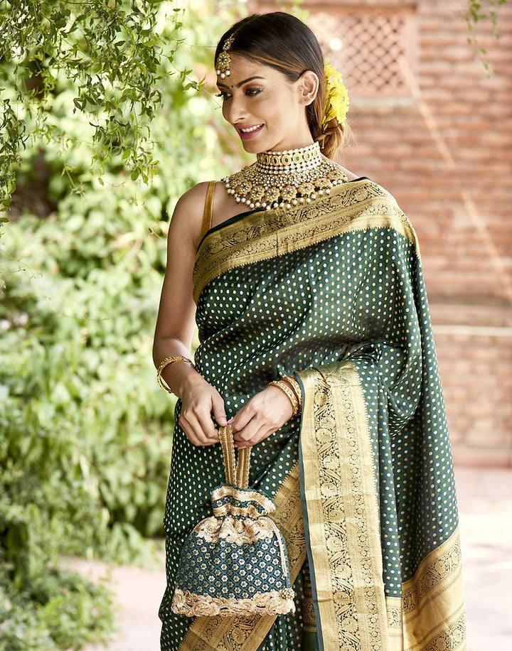 MBZ Meena Bazaar-Handloom Kanivaram Woven Saree