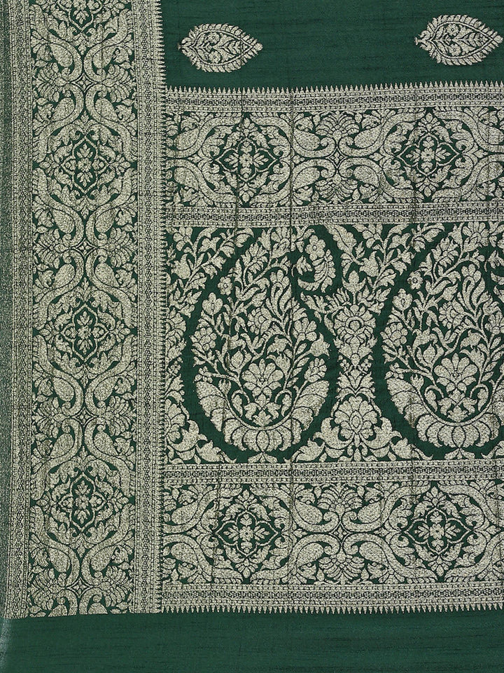 Zari Booti Tussar Plain Saree
