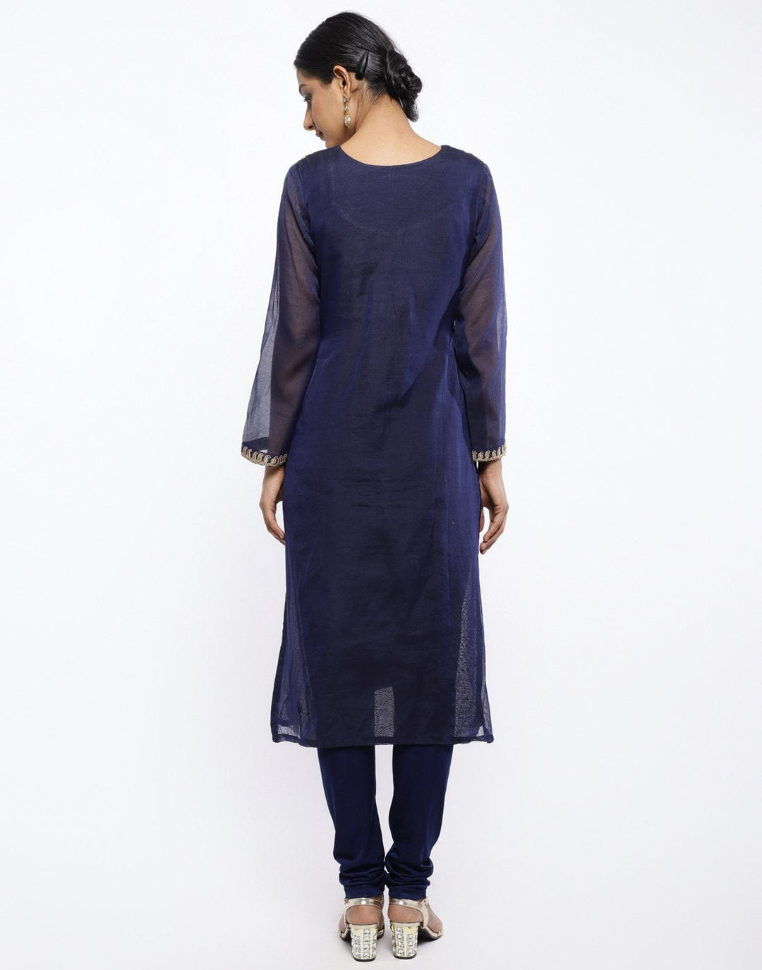 MBZ Meena Bazaar-Red Cotton Chanderi Stitched Salwaar Kameez