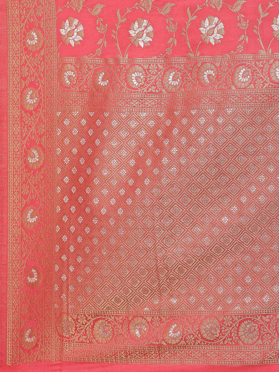 Floral Zari Border Handloom Woven Saree