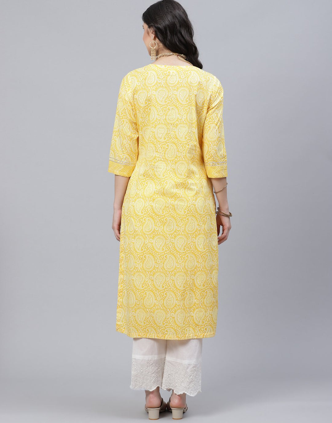 Printed Cotton Kurti Set with Gota Work