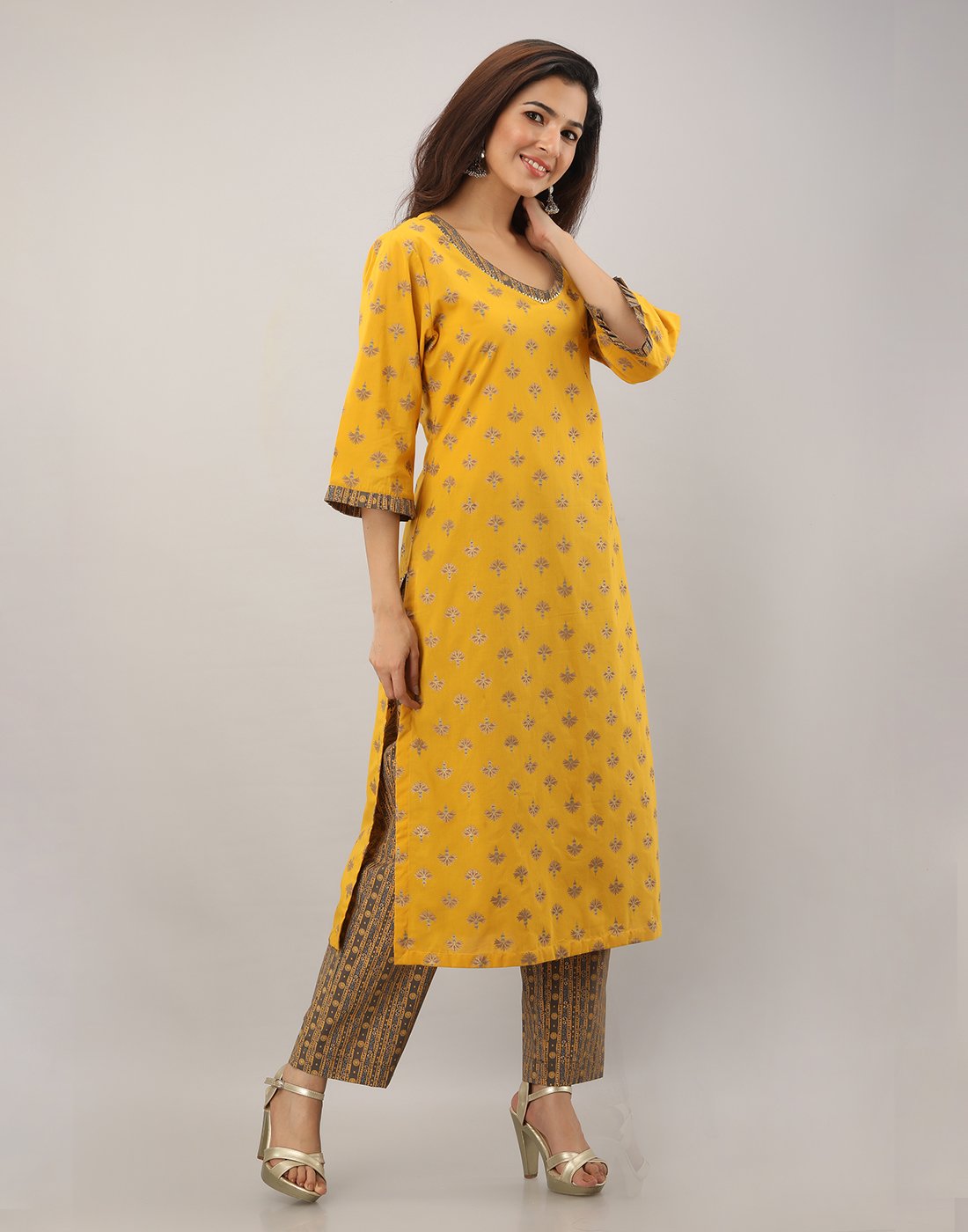 Printed Cotton Kurti With Pant