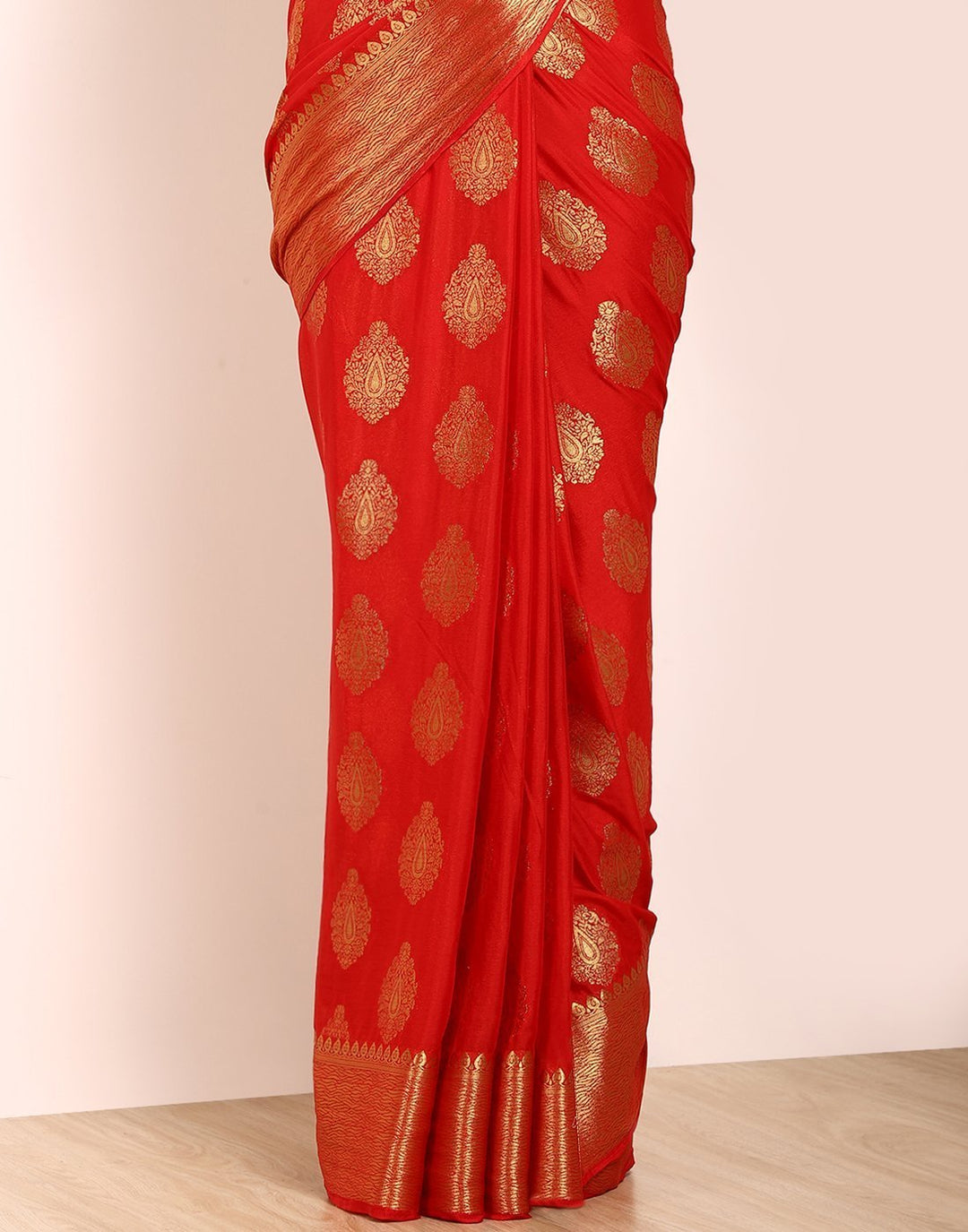 MBZ Meena Bazaar-Purple Art Crape Saree