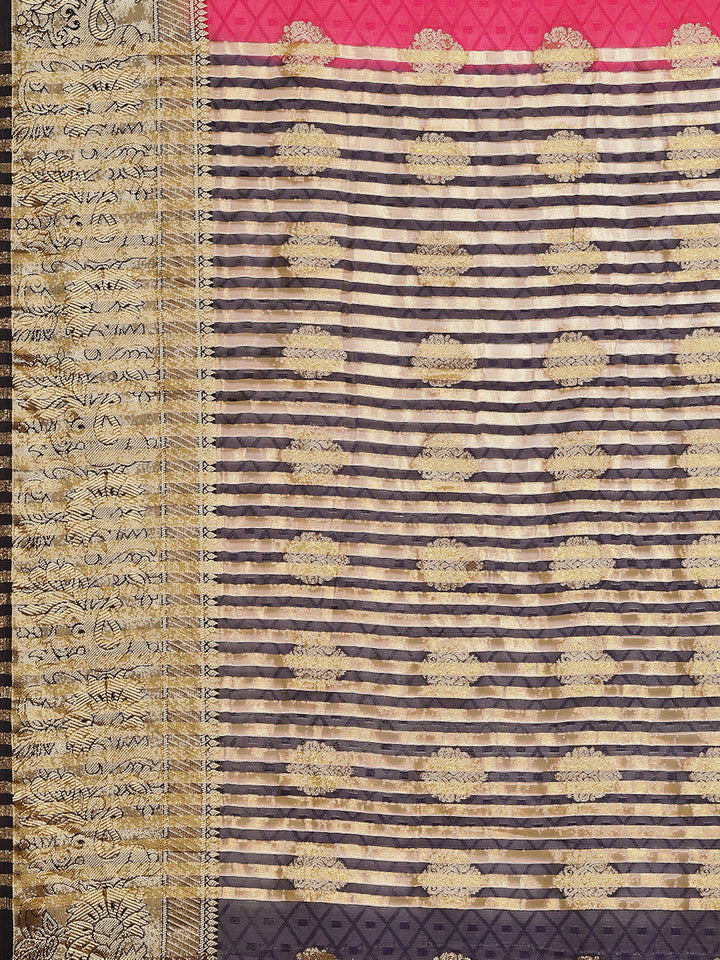 Zari Border Booti Art Handloom Woven Saree