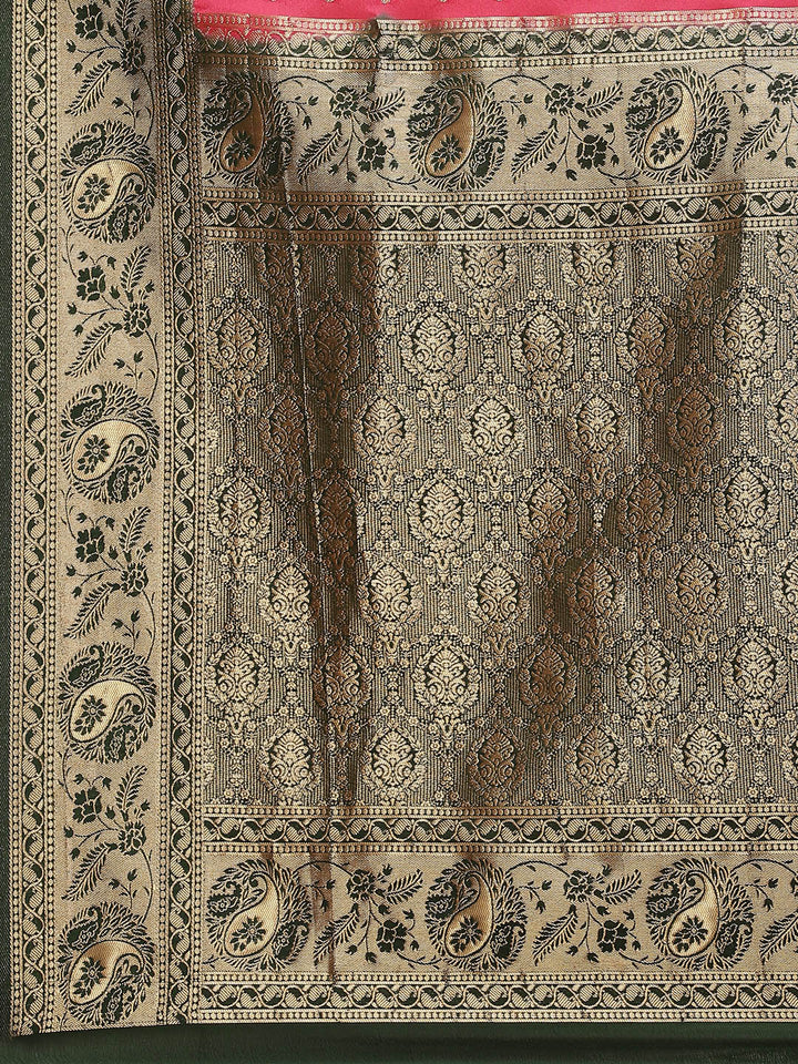 Zari Border Booti Georgette Plain Saree
