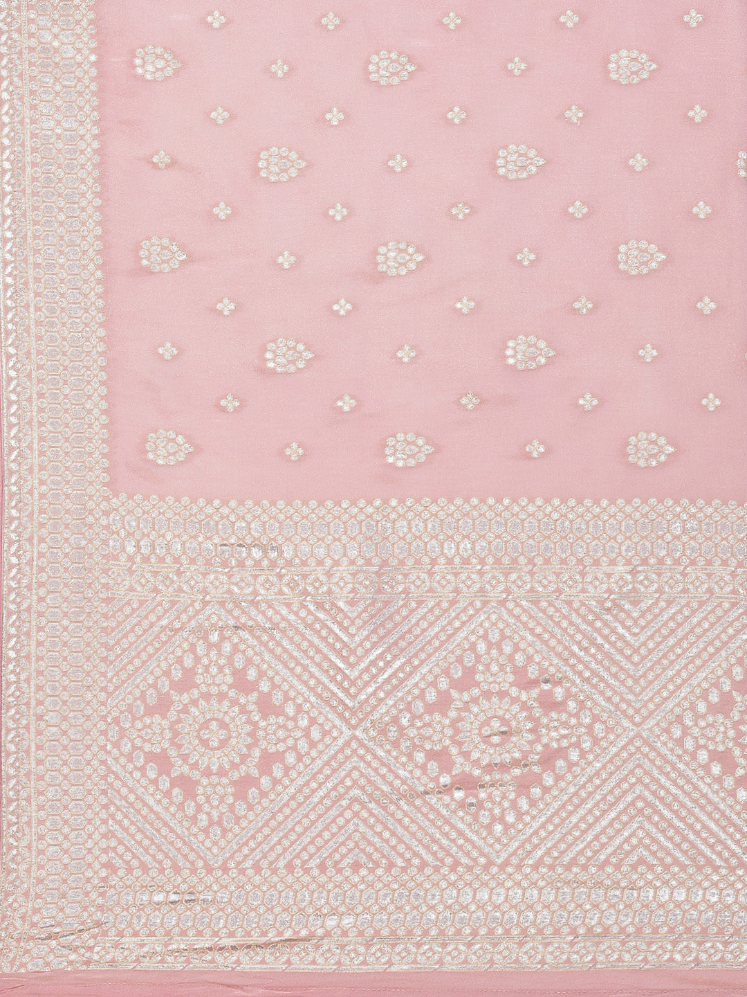 Zari Booti Organza Woven Saree