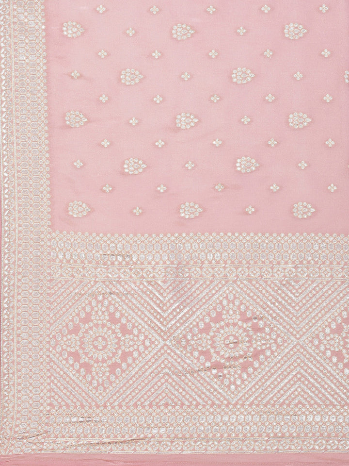 Zari Booti Organza Woven Saree