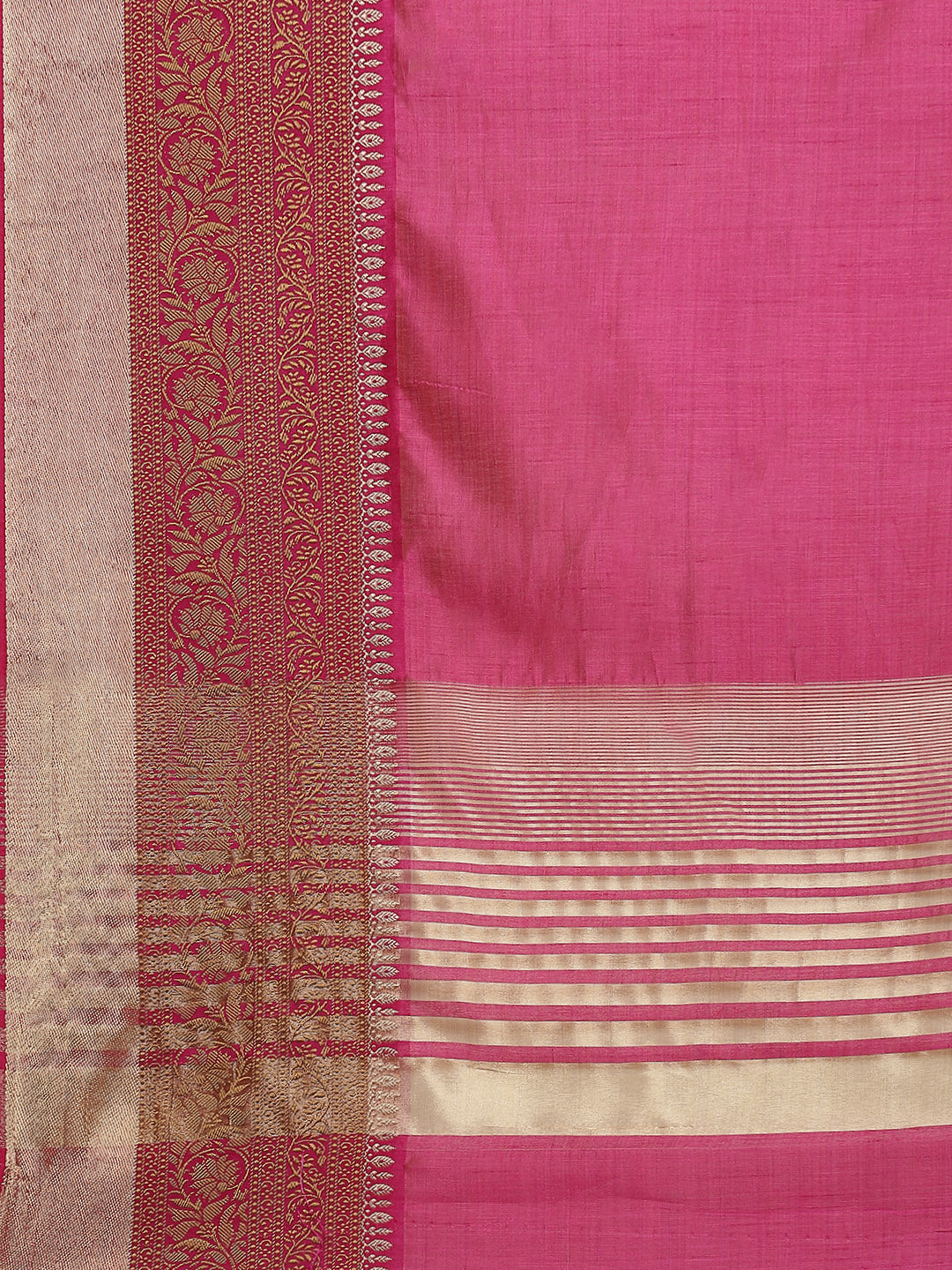 Plain Zari Border Handloom Woven Saree