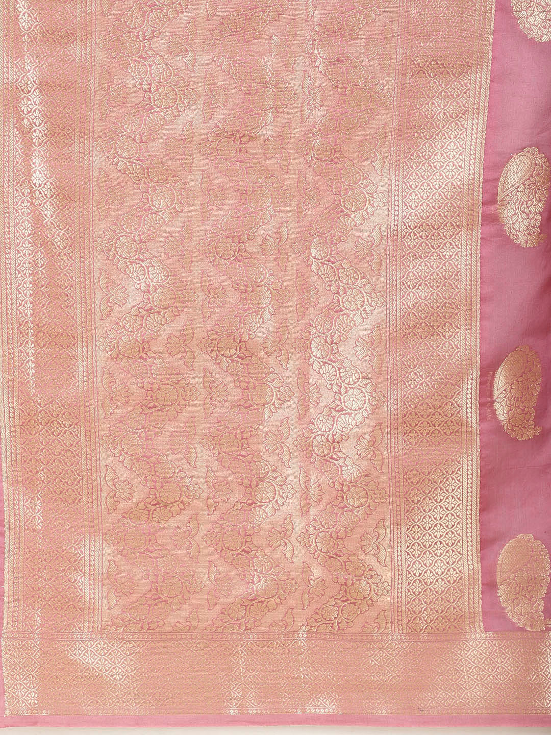 Zari Border Booti Woven Cotton Saree