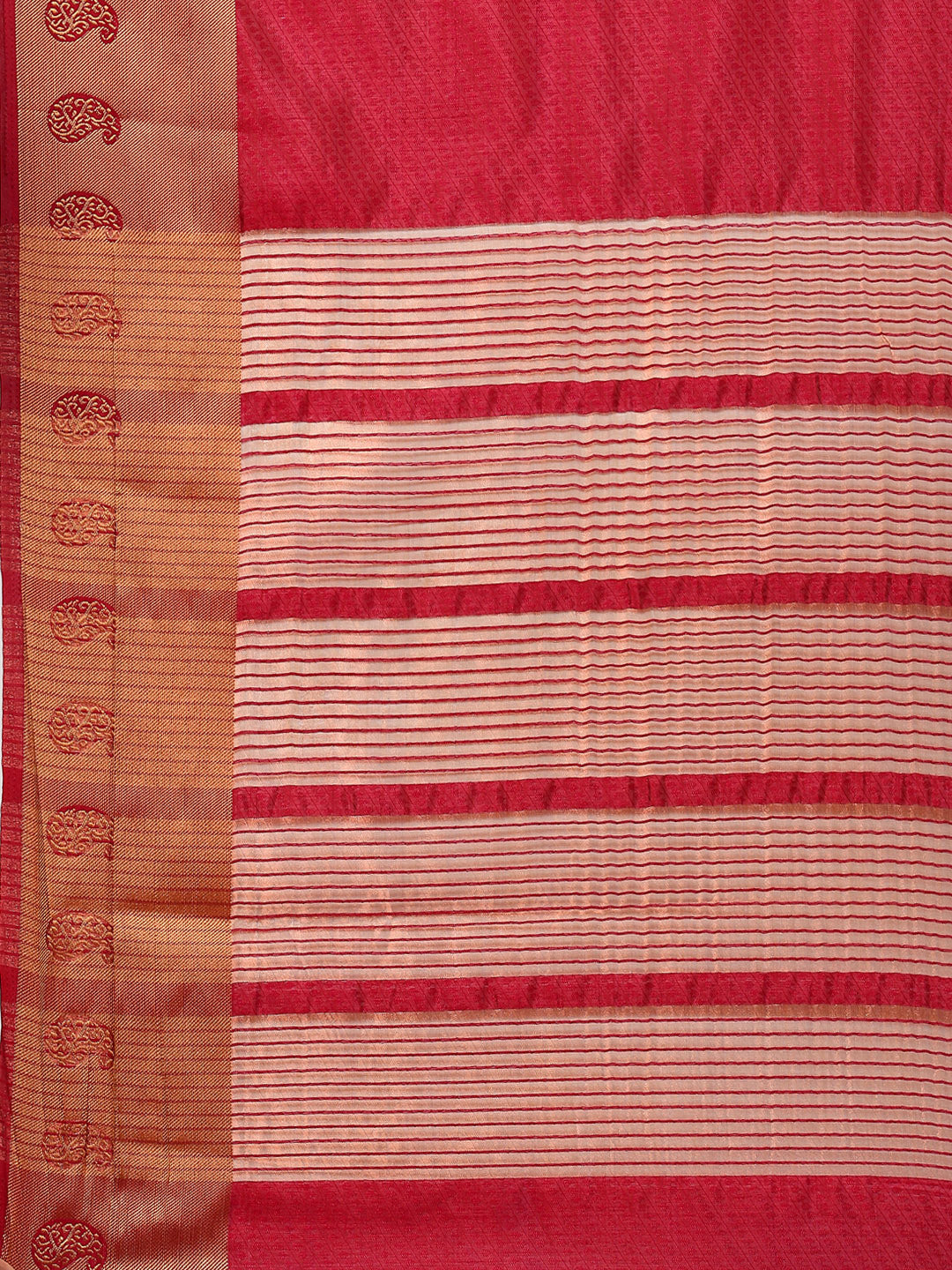 Plain Zari Border Handloom Woven Saree