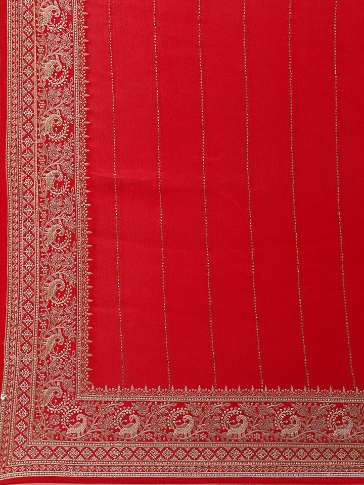 Swarovski Embroidered Georgette Saree