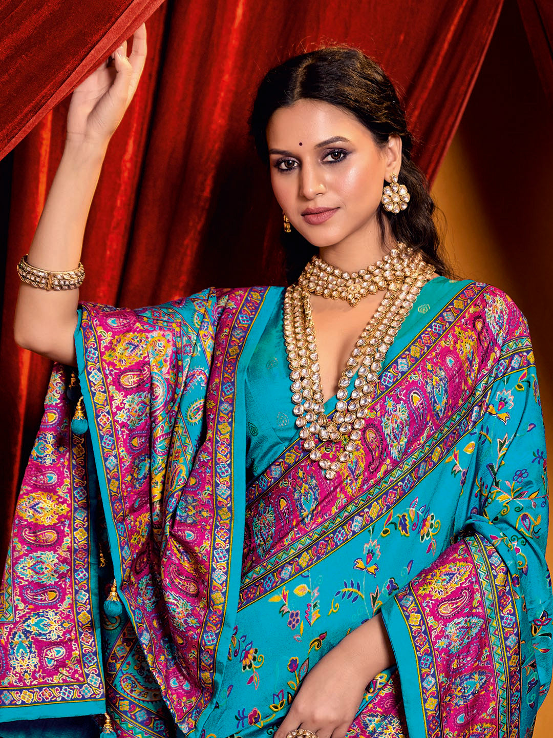 Digital Printed Art Crepe Saree