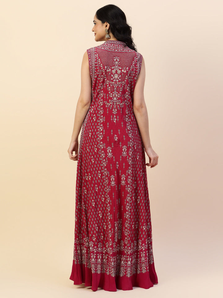 Digital Printed Crepe Gown