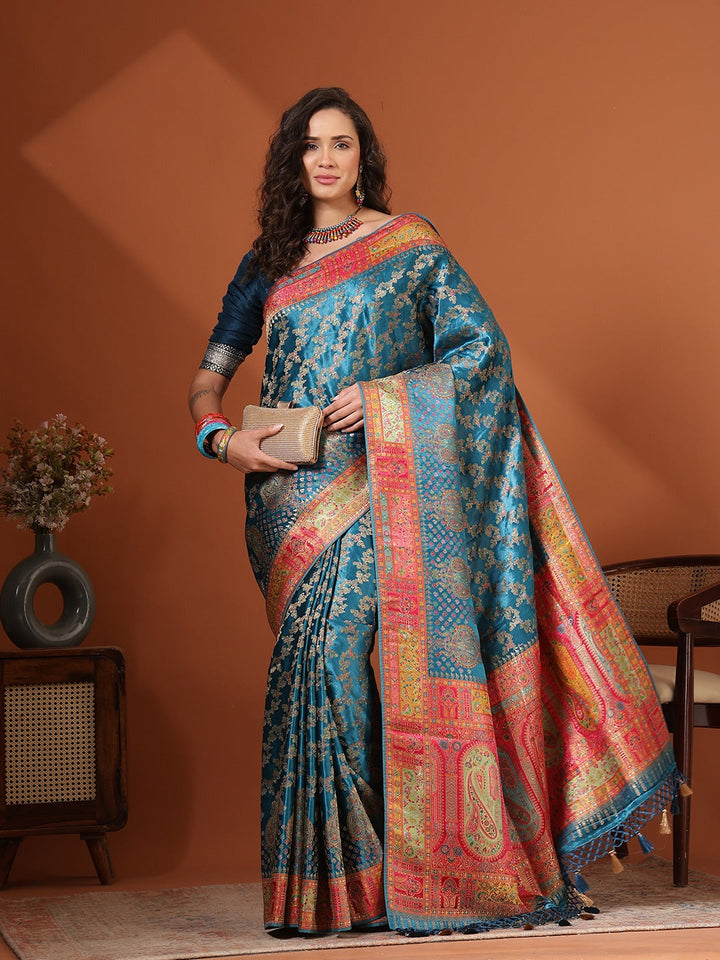 Woven Design Satin Saree