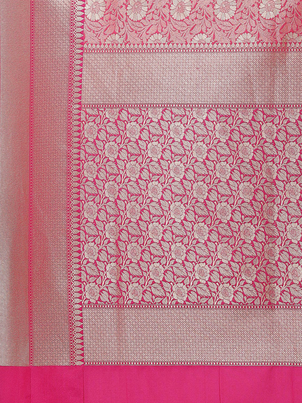 Floral Zari Jaal Banarsi Woven Saree