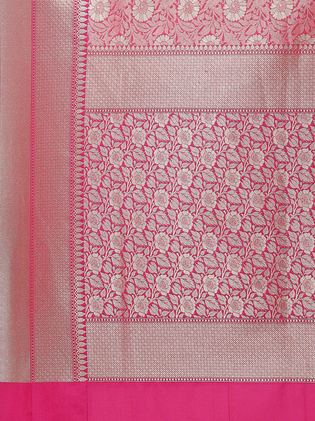 Floral Zari Jaal Banarsi Woven Saree