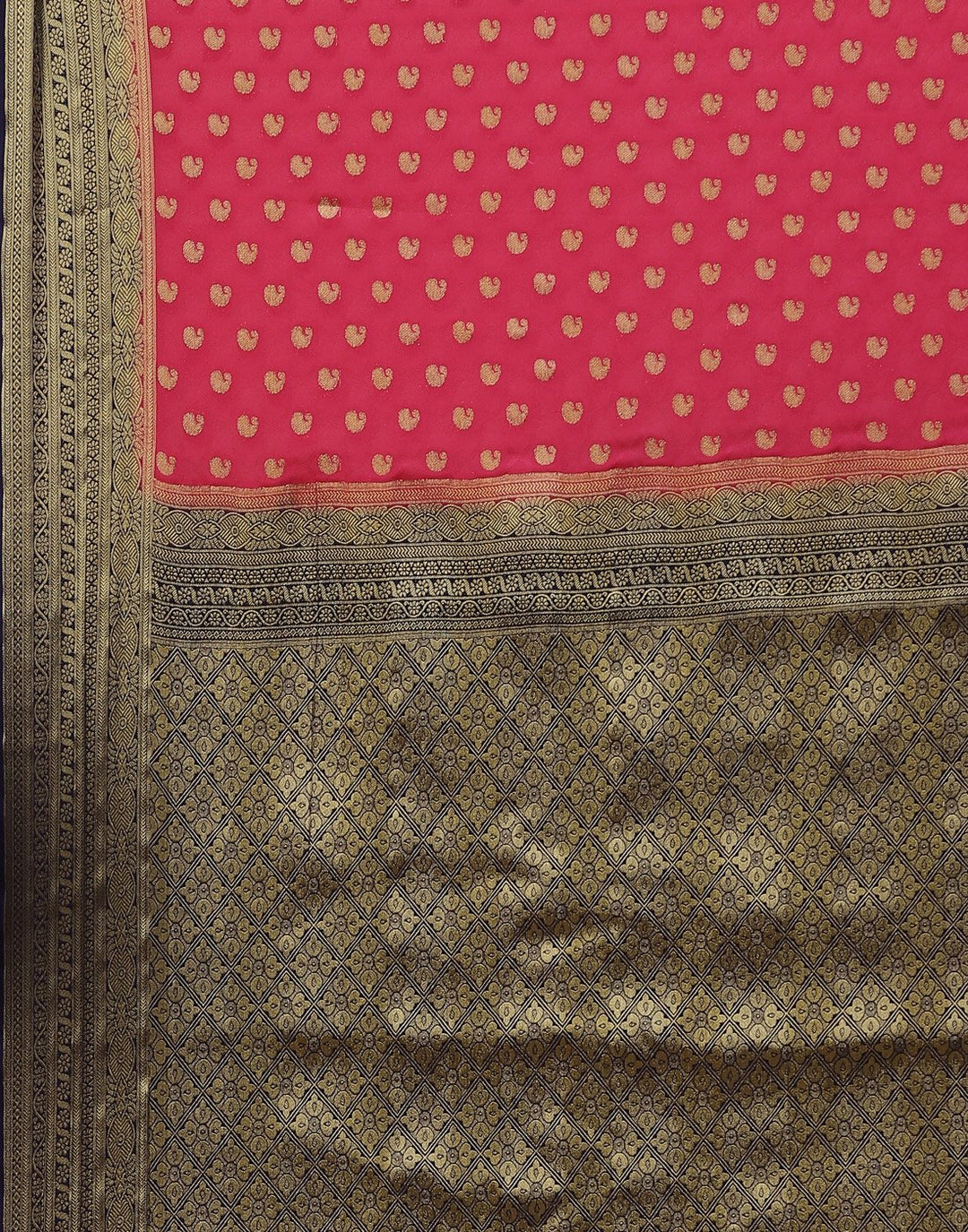 Art Crepe Saree with Zari Border