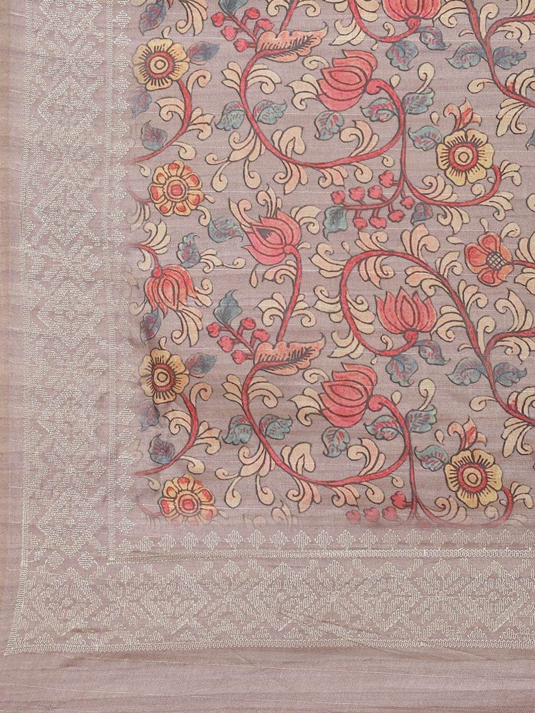 Digital Floral Printed Tussar Saree
