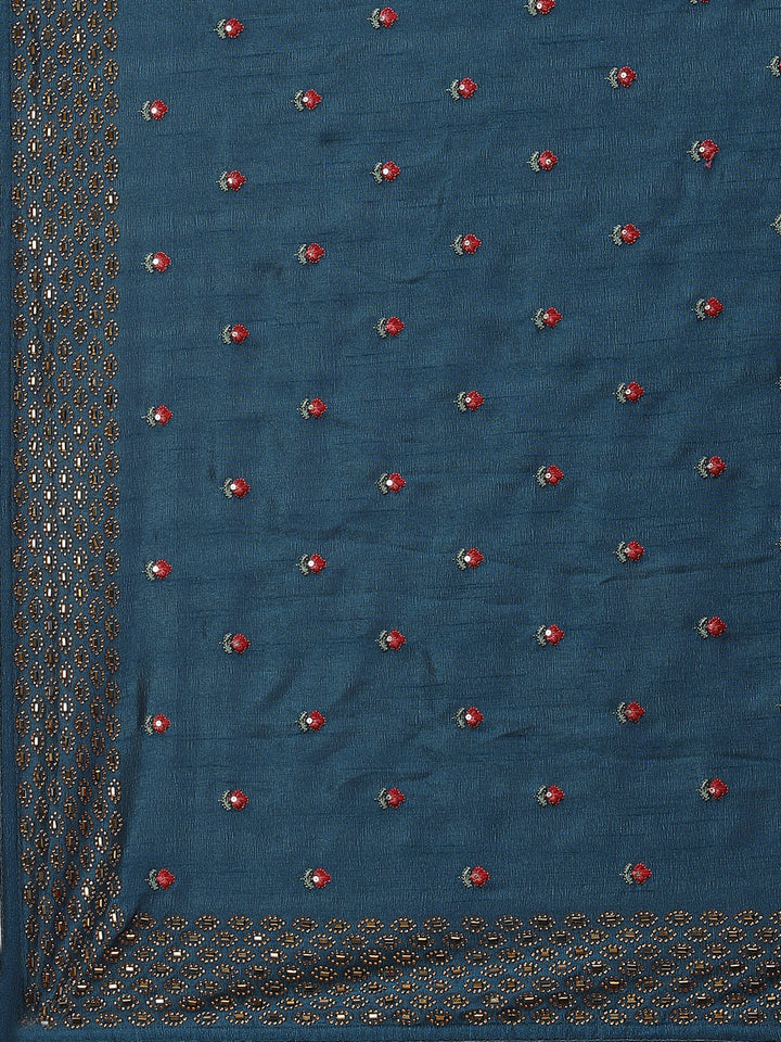 Resham Booti Tussar Embroidered Saree