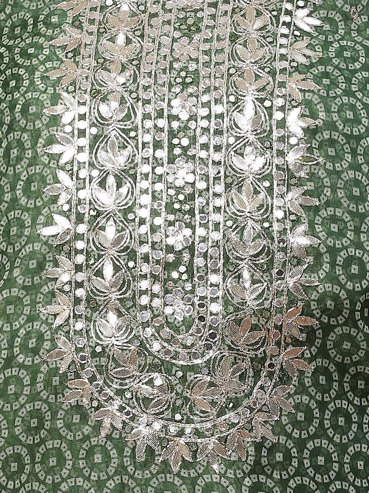 Bandhani Printed Organza Unstitched Suit Piece With Dupatta
