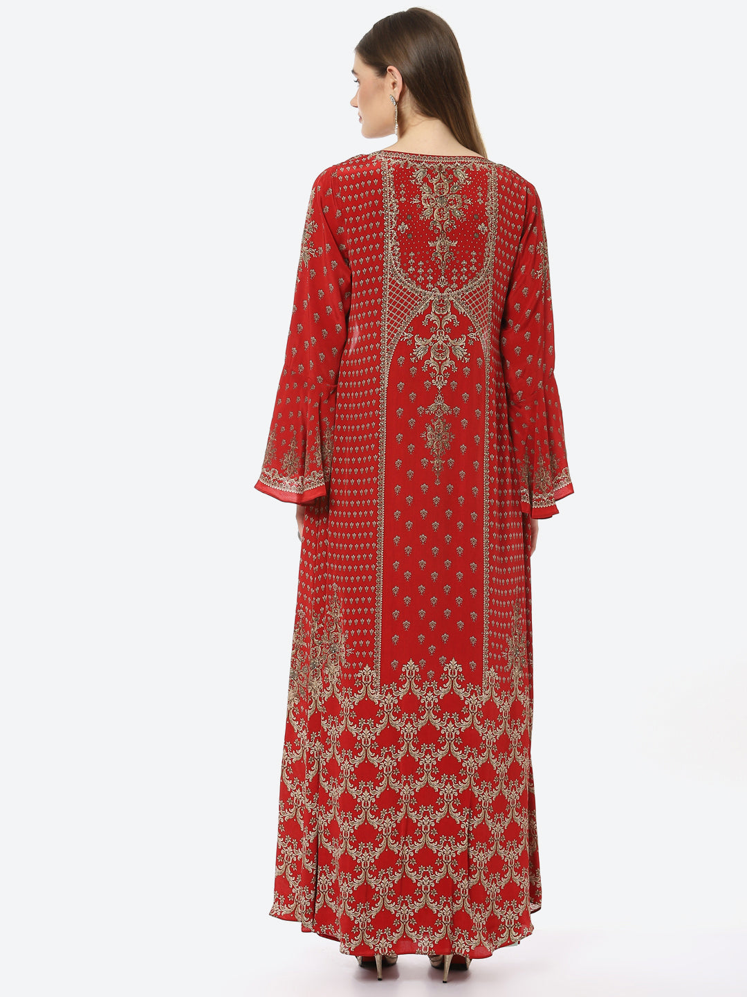 Digital Printed Crepe Kurti With Sharara &amp; Georgette Jacket