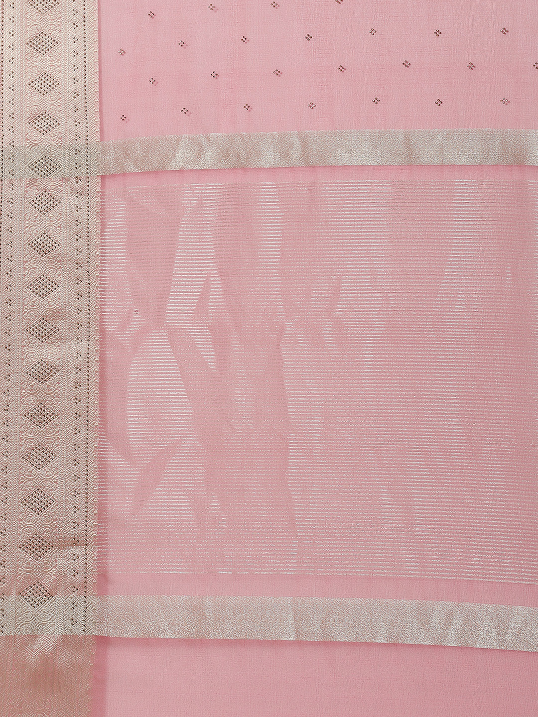 Stone Work Plain Organza Saree