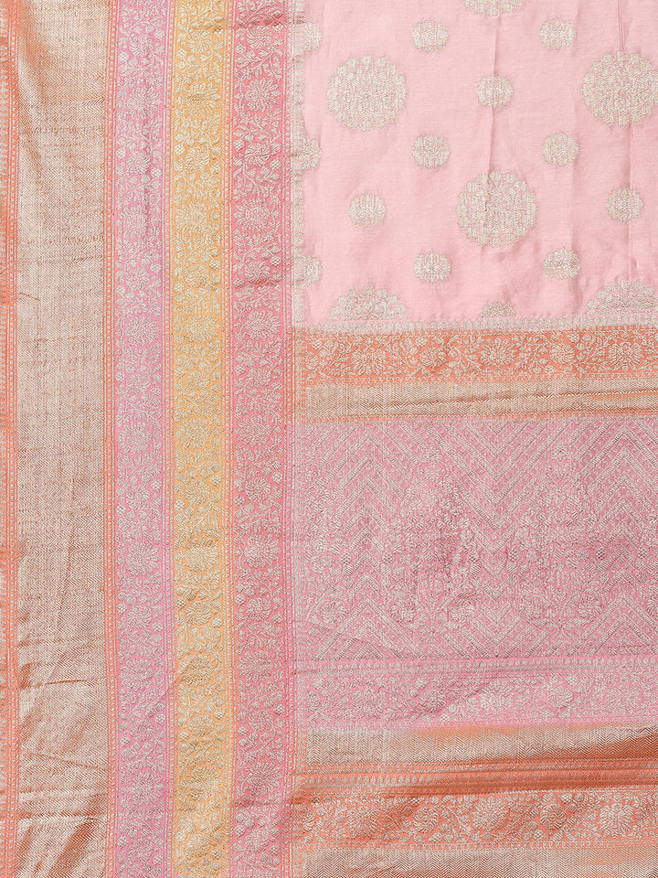 Zari Border Booti Cotton Woven Saree