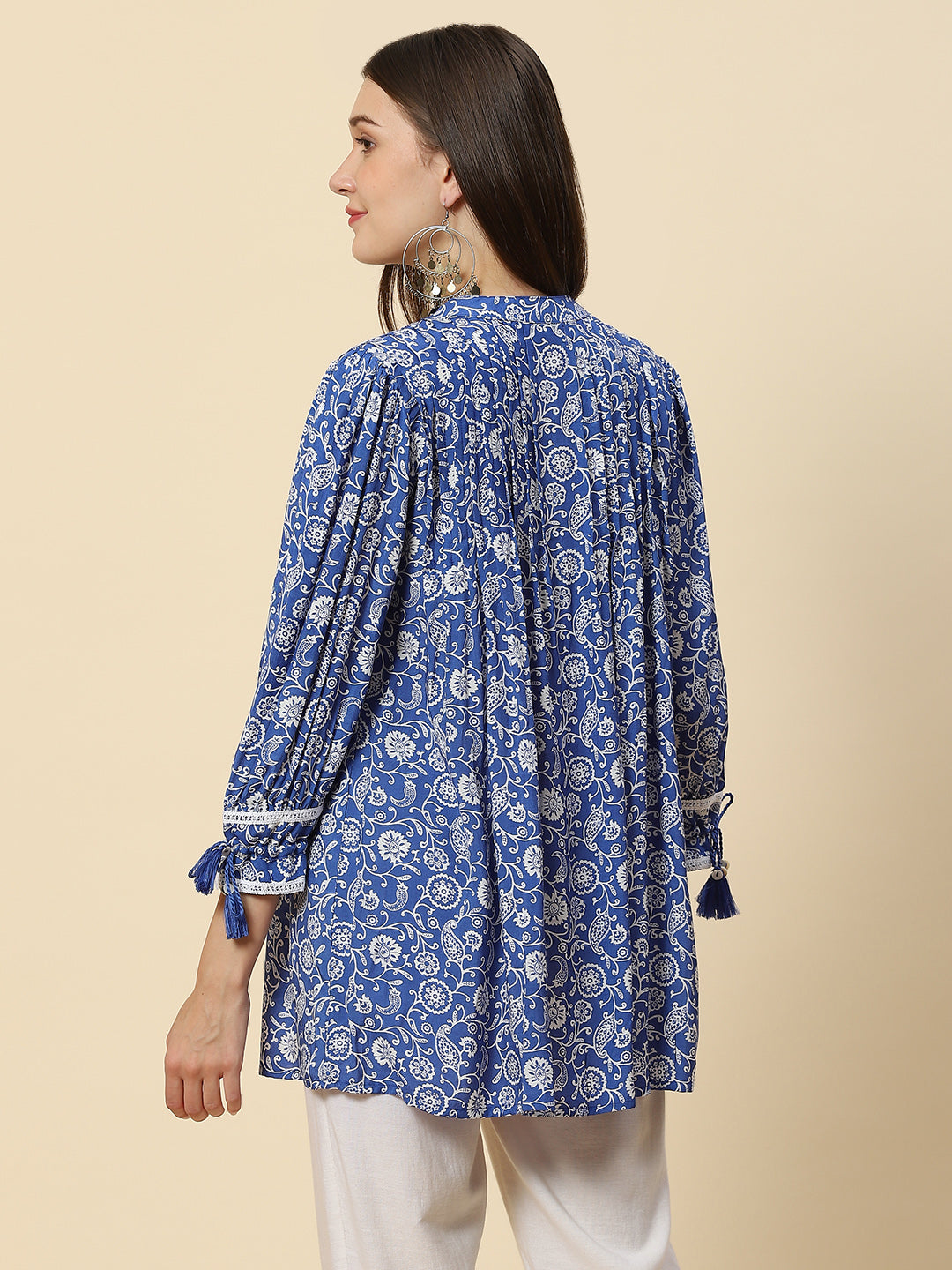 Floral Printed Muslin Kurta