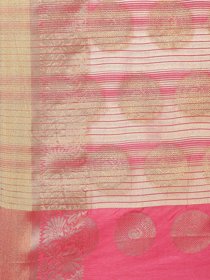 Zari Border Booti Art Handloom Woven Saree