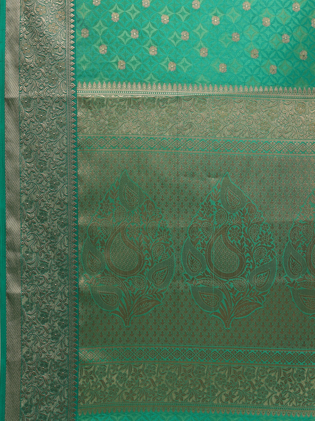 Zari Border Booti Handloom Woven Saree