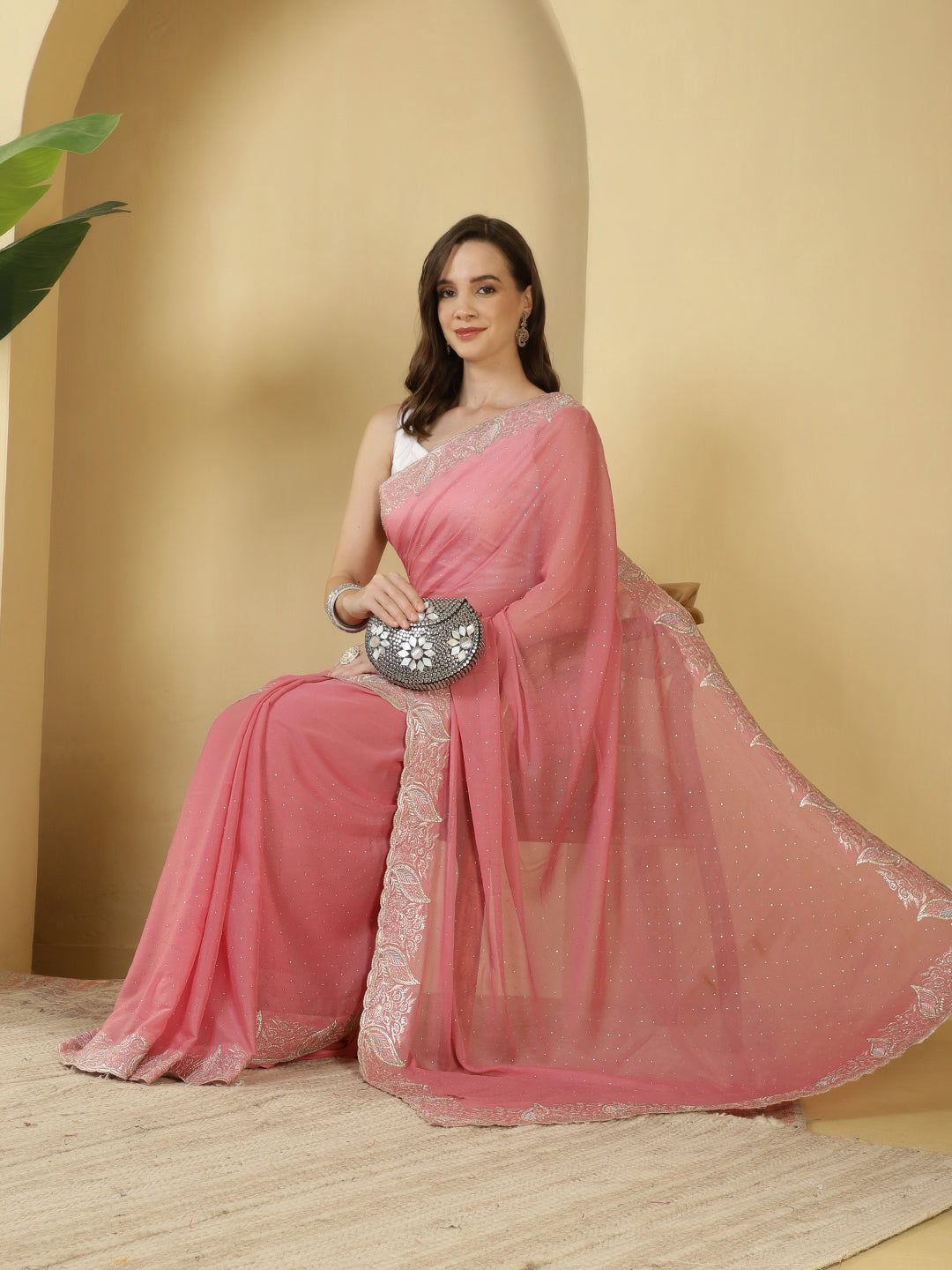 Sequence Work Georgette Saree