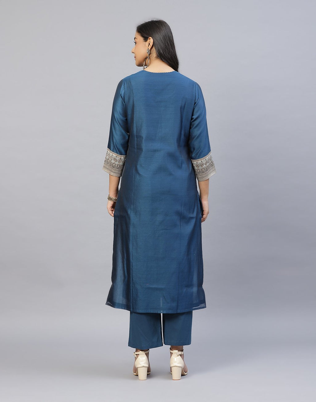 Chanderi Printed Kurti Pant Set