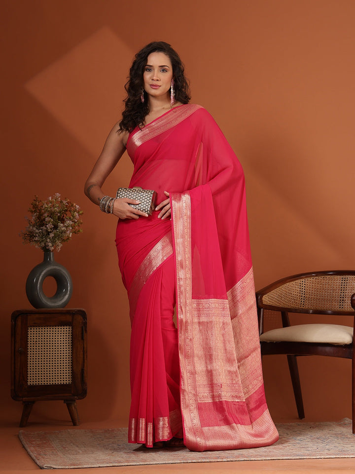 Plain Chiffon Saree