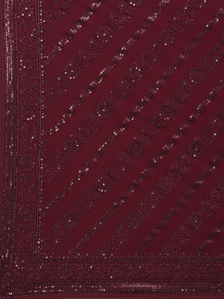 Sequin Embroidered Crepe Saree
