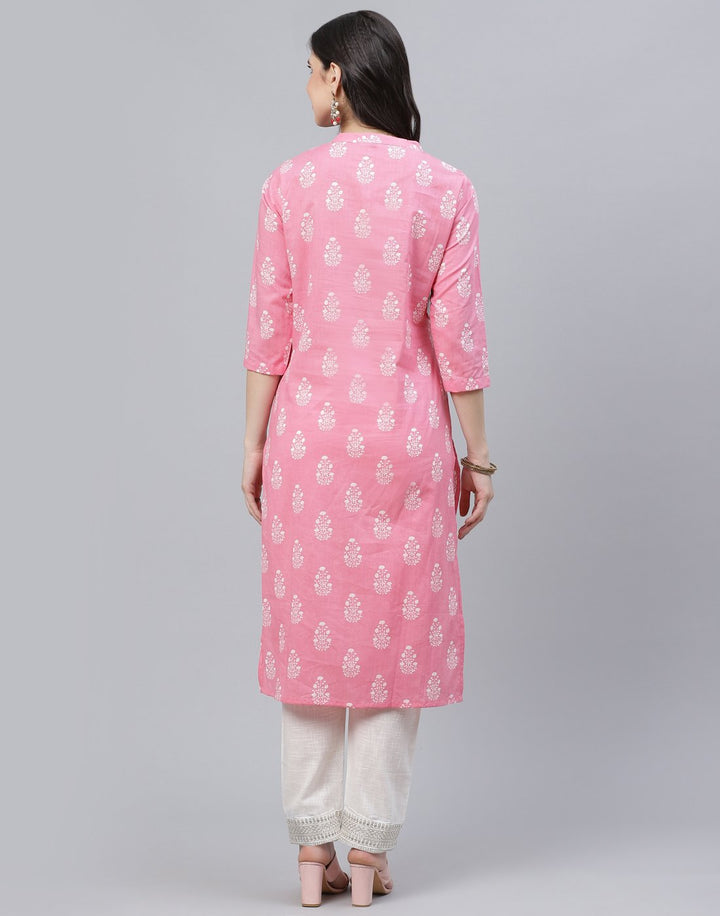 Printed Cotton Kurti Pant Set