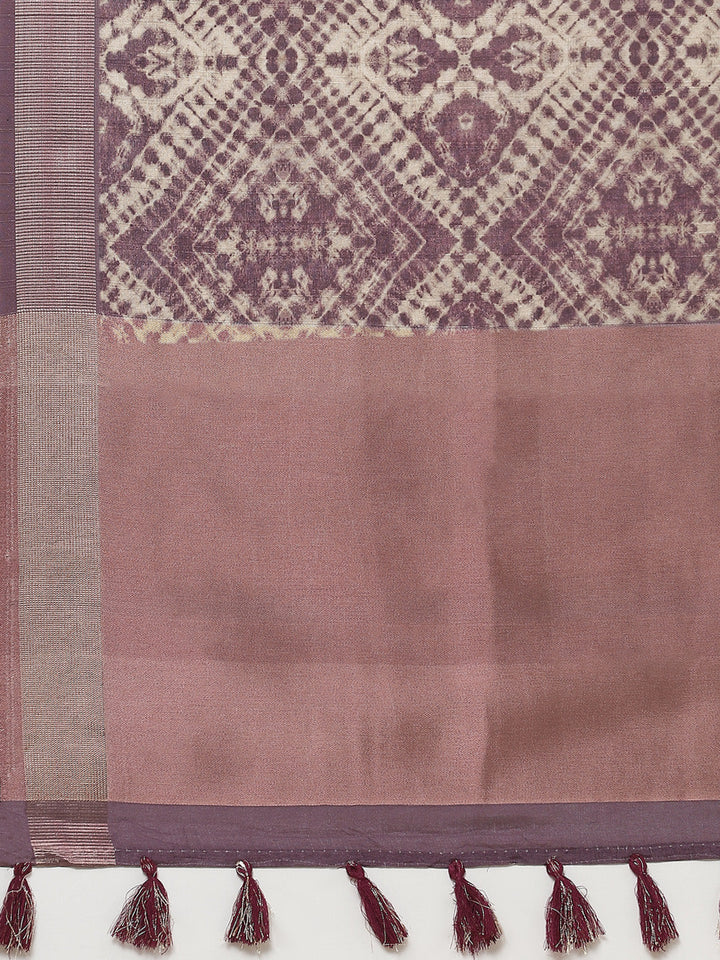 Printed Tussar Saree