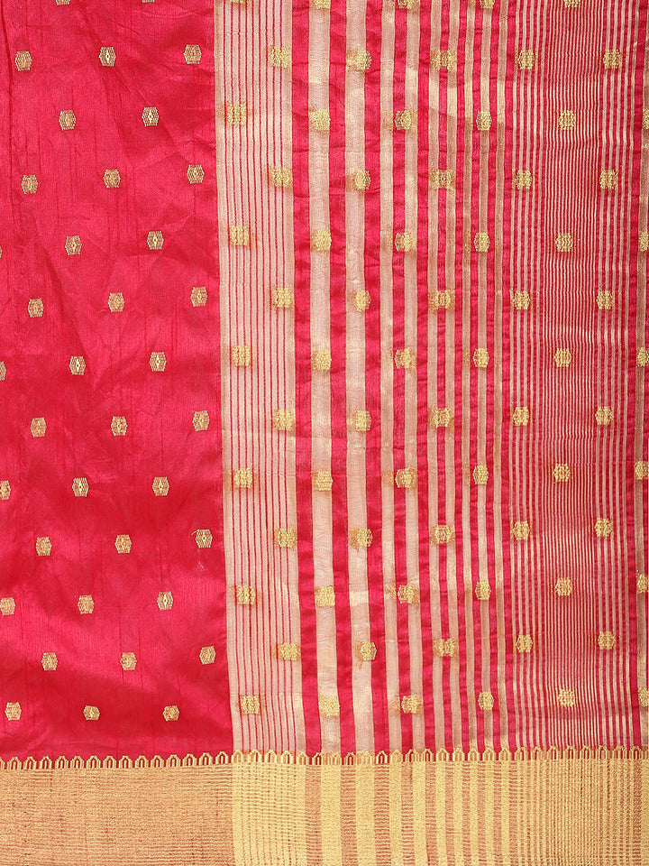 Zari Border Booti Woven Handloom Saree
