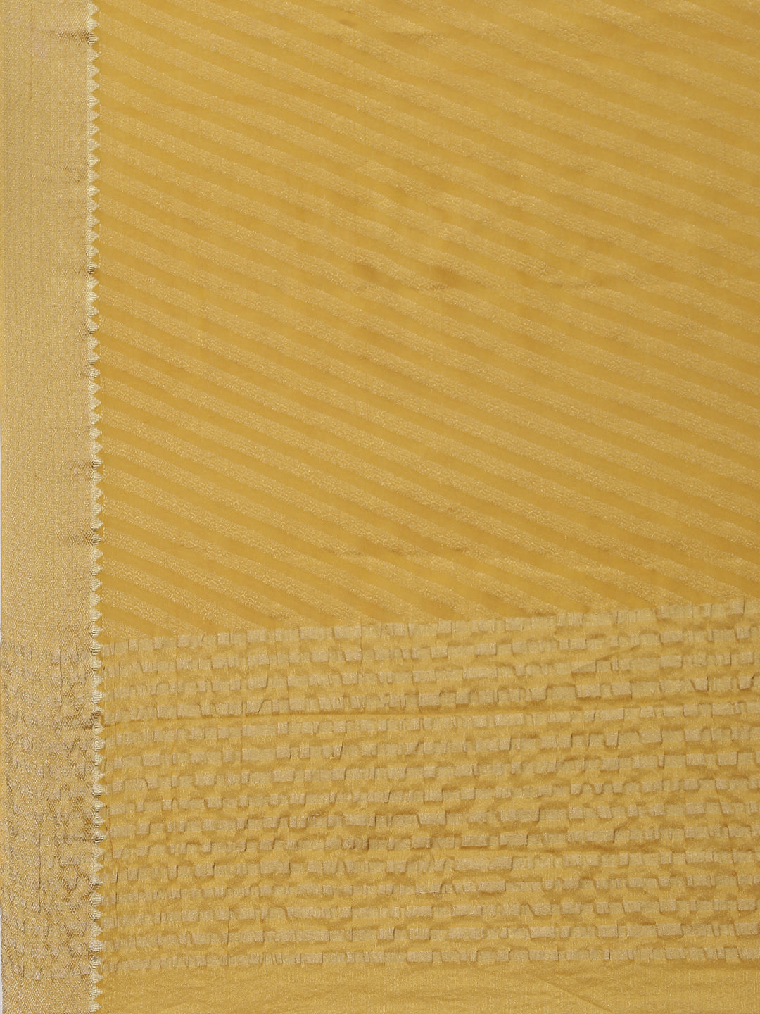 Striped Brocade Georgette Plain Saree