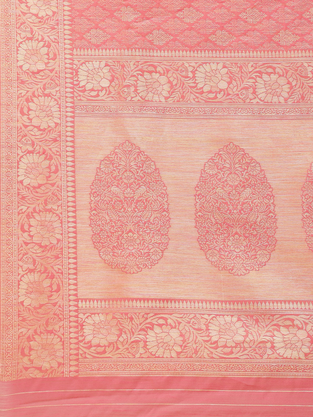 Zari Border Booti Cotton Woven Saree