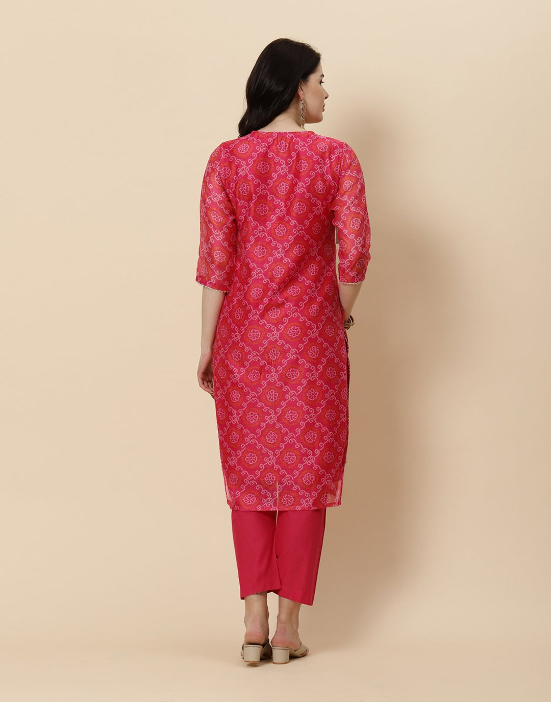 Embroidered Chanderi Kurti With Pant