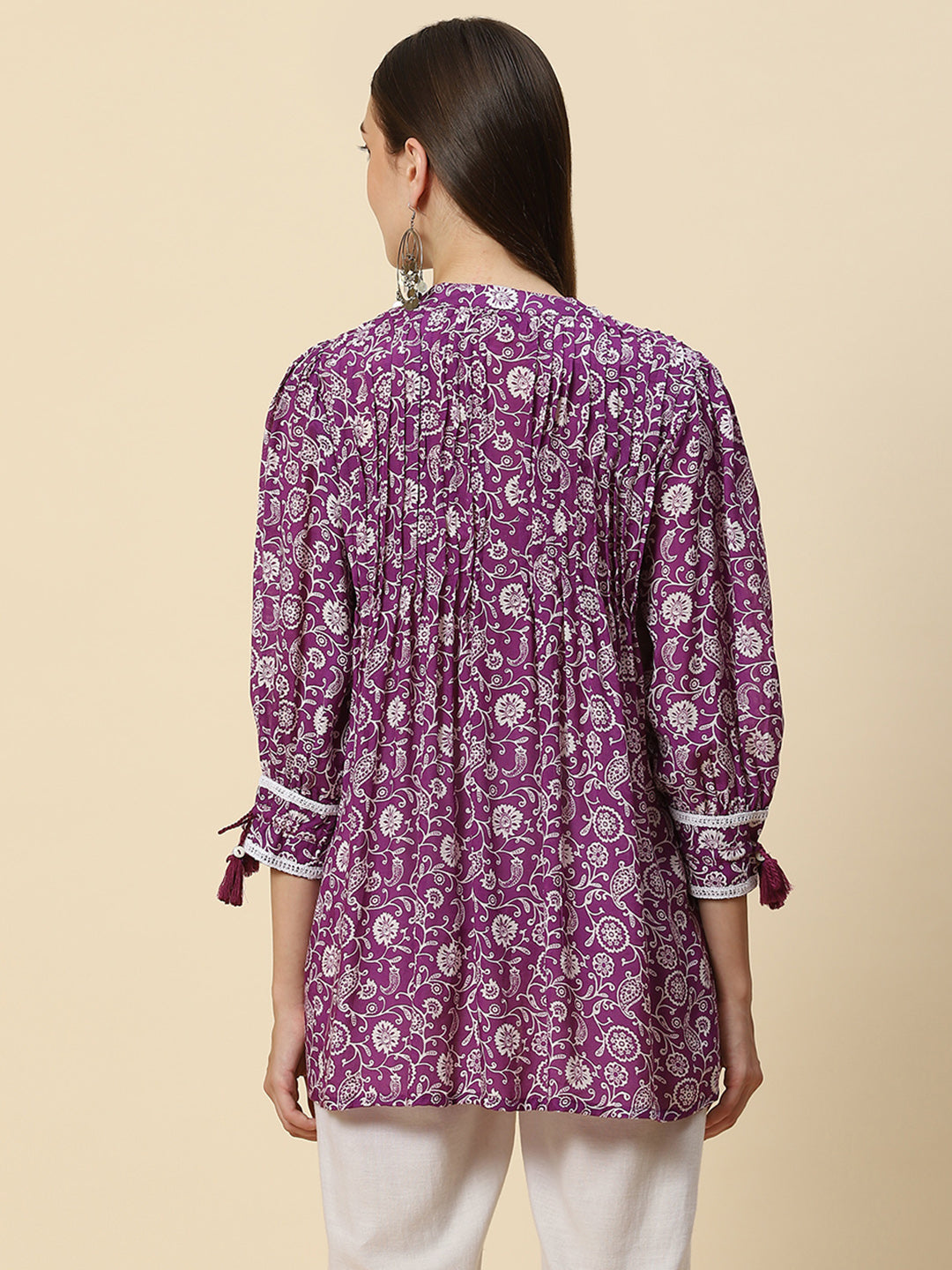 Floral Printed Muslin Kurta