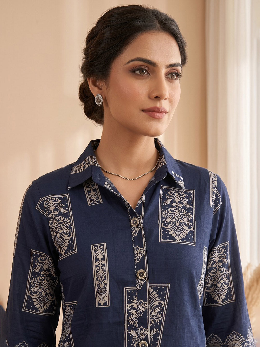 Embroidery Cotton Blend Kurta Set