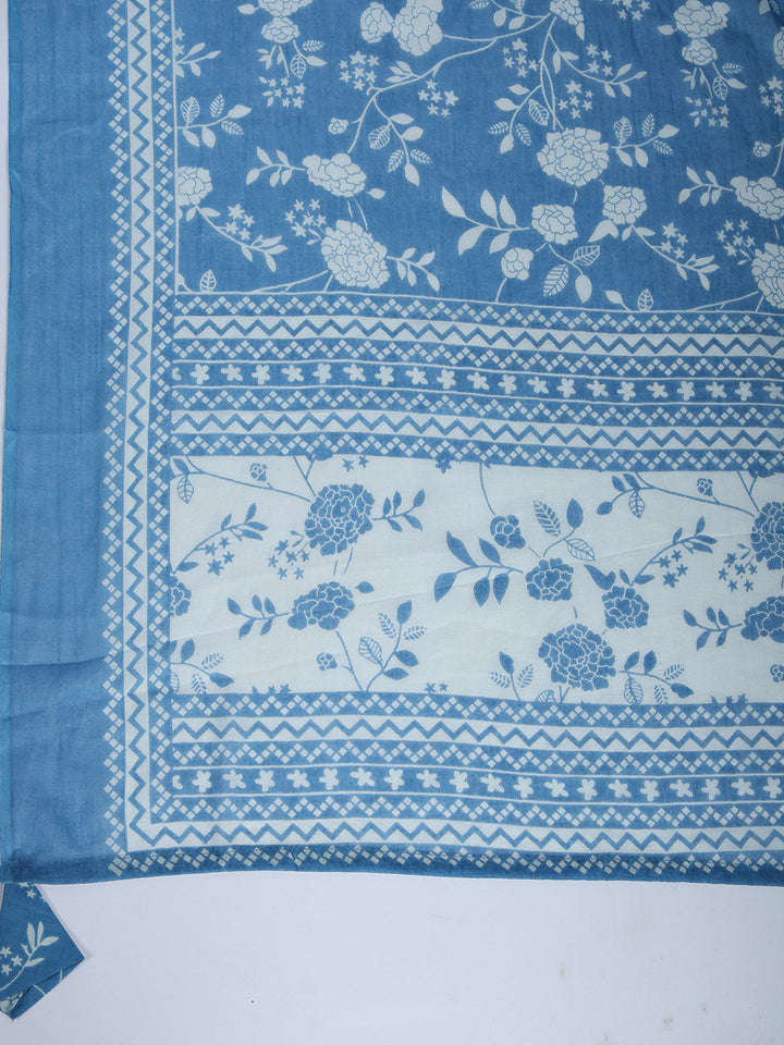 Printed Cotton Blend Kurta With Pant &amp; Dupatta