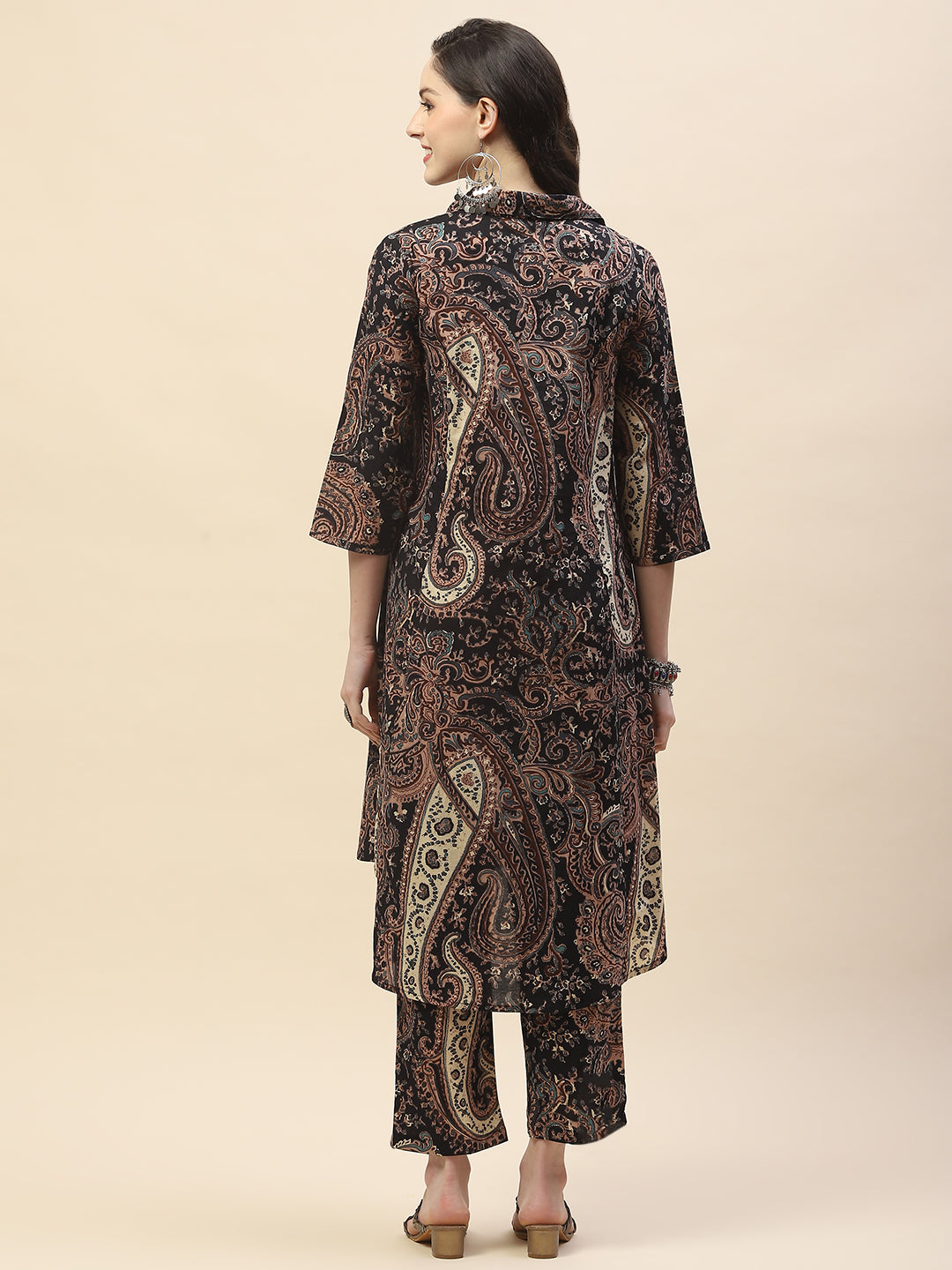 Paisley Printed Cotton Kurta With Pants
