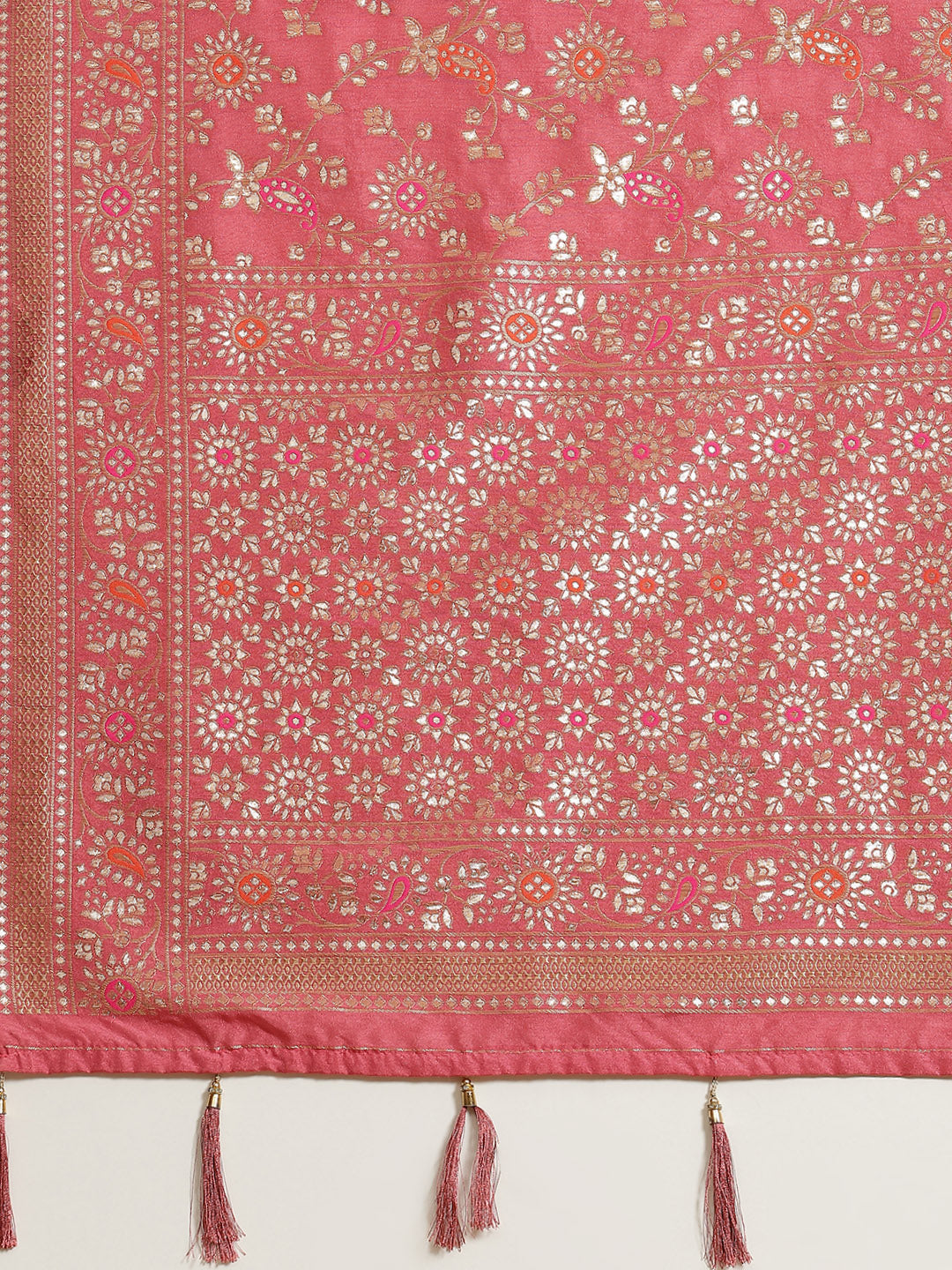 Gota Work Banarasi Woven Saree