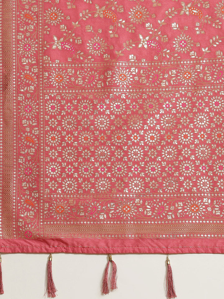 Gota Work Banarasi Woven Saree