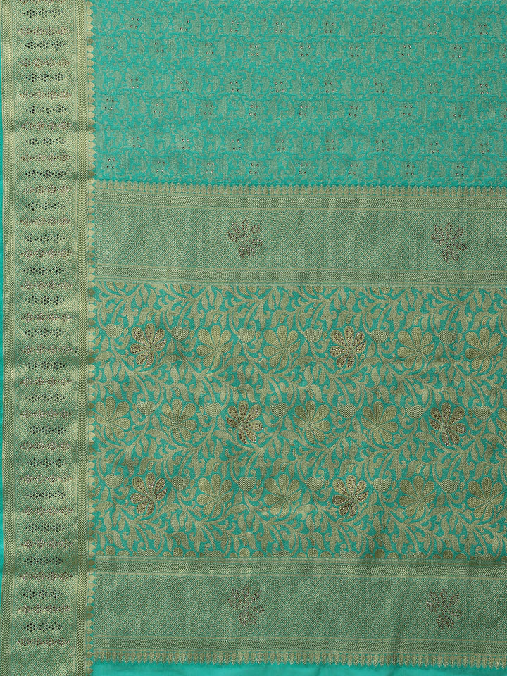 Stone Work Georgette Plain Saree
