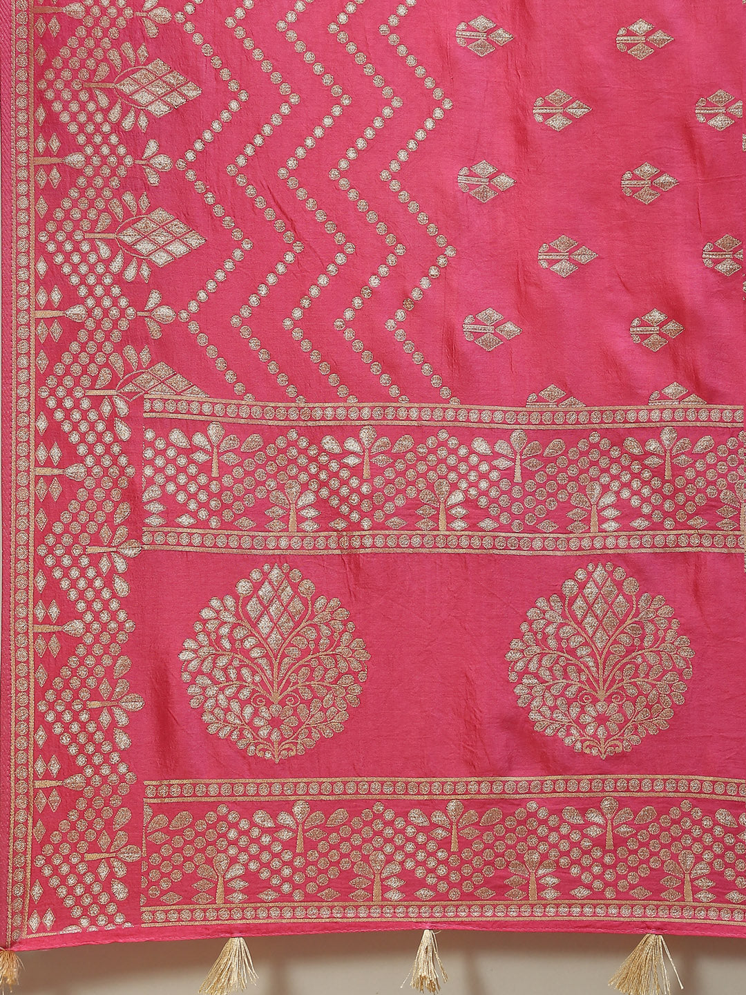 Zari Border Booti Handloom Woven Saree