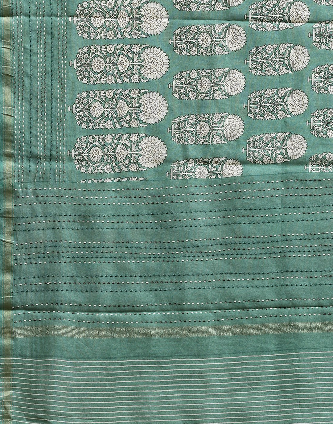 Kantha Border Printed Cotton Saree